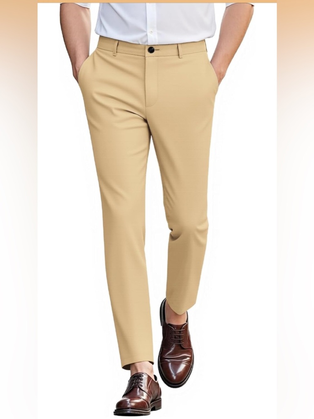 Men's Slim Chinos in Light Khaki